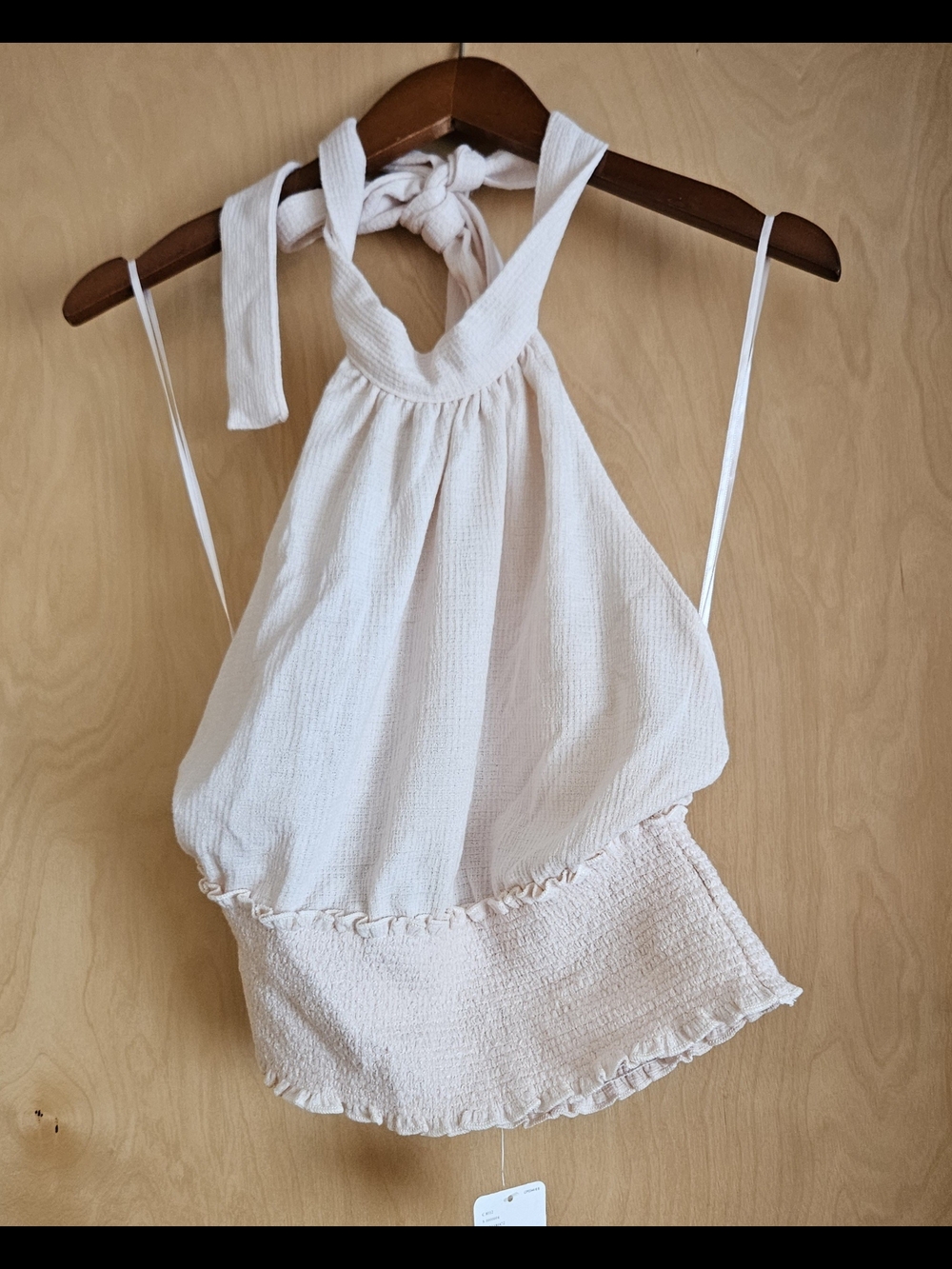Blush Pink Free People Halter Tie Top with Blush Mini Skirt Set NWT Size M/10 - Picture 4 of 5